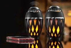Best Sale ✨ Tiki Torch Outdoor Bluetooth Speakers (Set of 2) by Sharper Image 😉