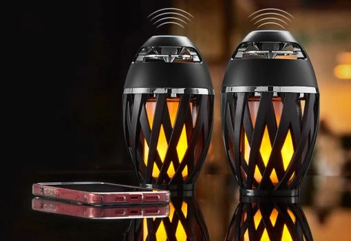 Best Sale ✨ Tiki Torch Outdoor Bluetooth Speakers (Set of 2) by Sharper Image 😉 -Electronics Elegant Store 207128 z1